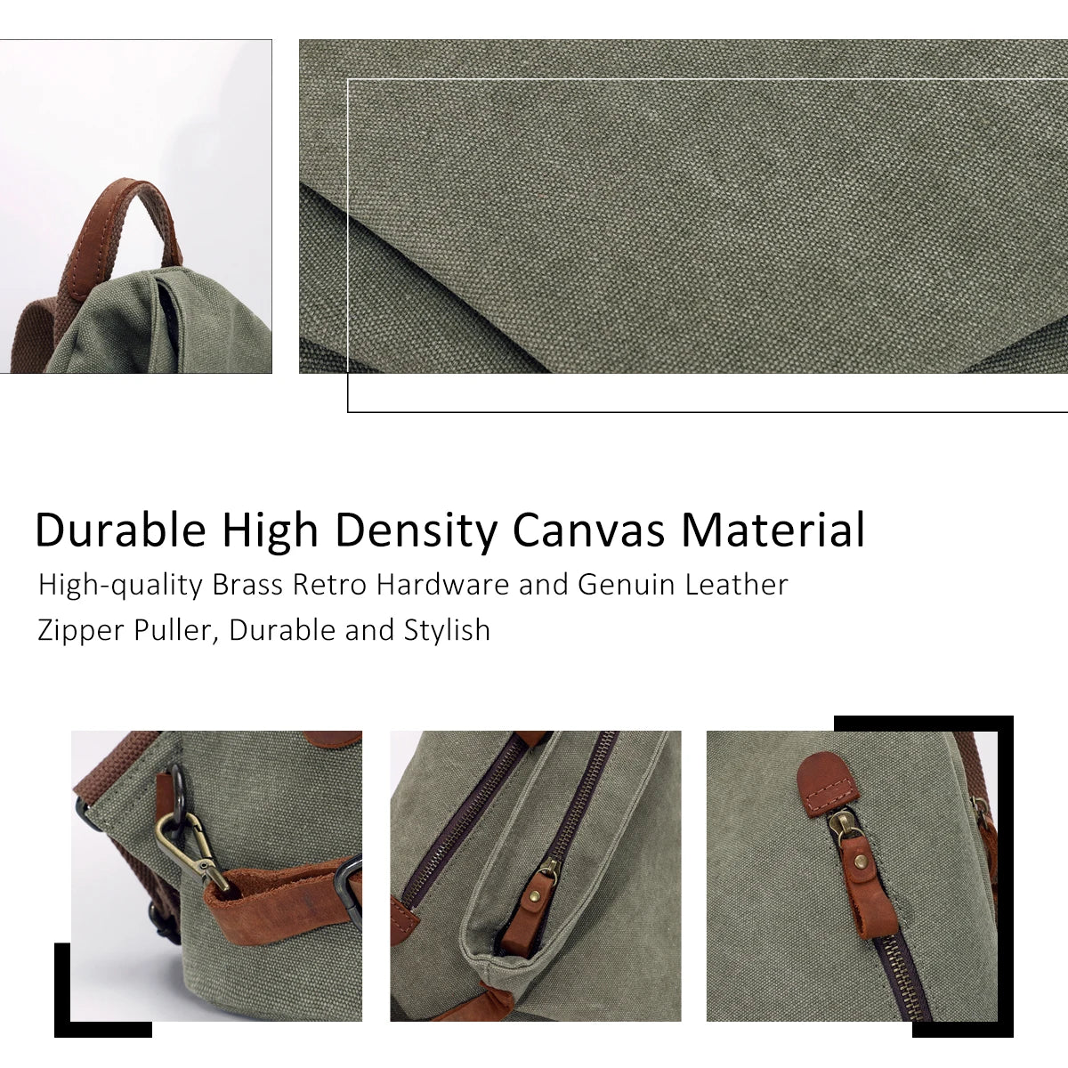 KL928 Canvas Vintage Backpack – Large Casual Daypack Outdoor Travel Rucksack Hiking Backpacks for Men Women