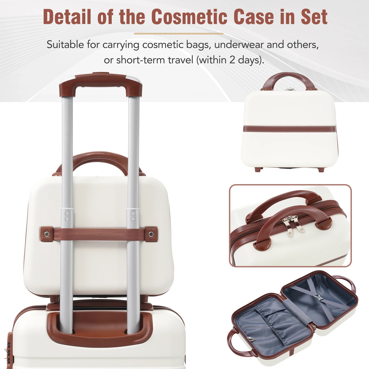 Hardshell Luggage Sets 3 Pieces 20"+24" Luggages and Cosmetic Case Spinner Suitcase with TSA Lock Lightweight