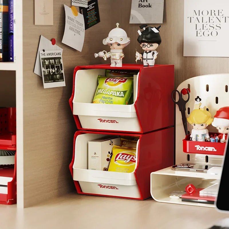 Household storage box storage snack rack can be stacked office pantry multi-functional coffee tea bag storage rack