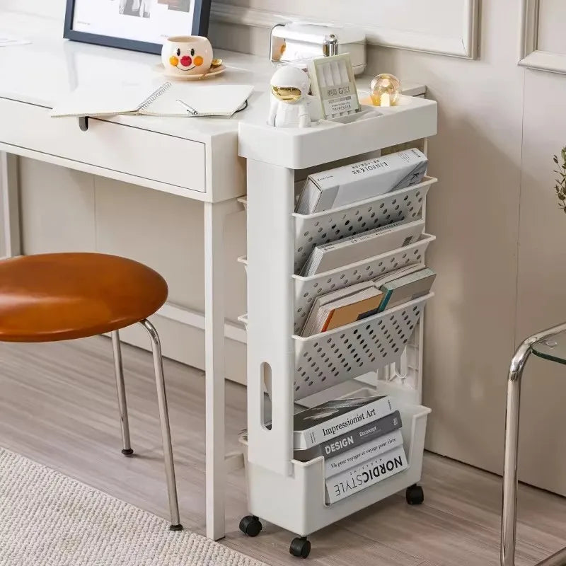 new model Storage Rack Bookshelf Table Simple Multi-Layer Bookshelf Convenient Children's Room Organizer Space-Saving Design