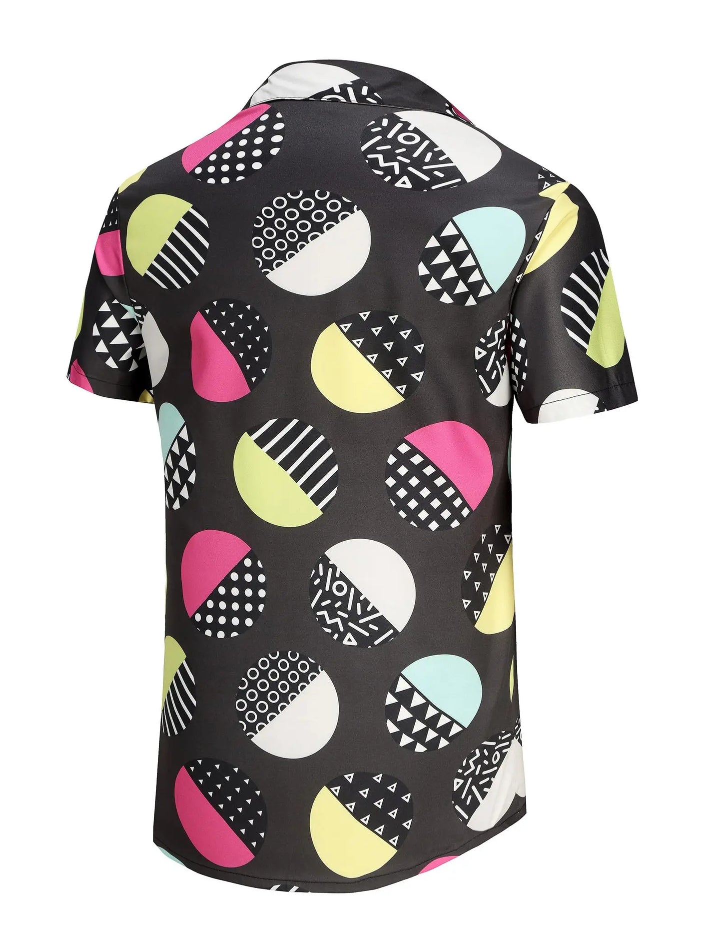 KYKU 80s Costume 90s Clothes Hawaiian Shirt for Men Button Down Shirts Short Sleeve Retro Disco Outfits