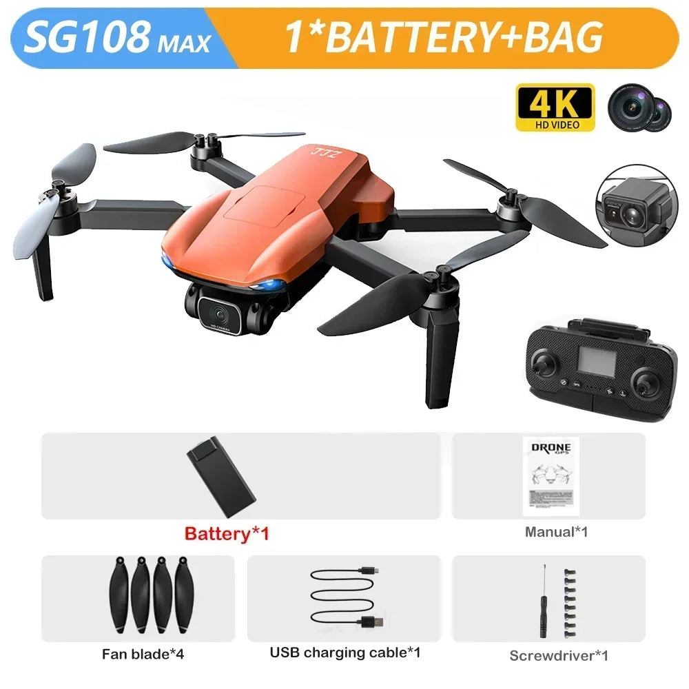 SG108 Max GPS Drone 5G Wifi FPV 4K HD Dual Camera Brushless RC Foldable Quadcopter 1200m Control Distance Drone