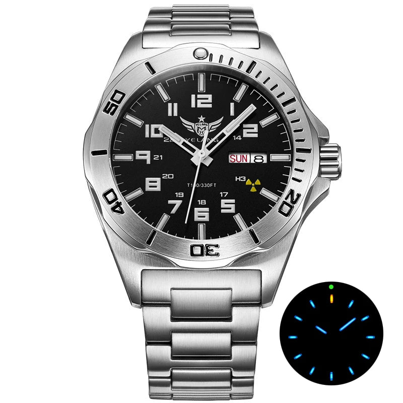 YELANG Watch For Man 44MM Men Mechanical Wristwatches Luxury Sapphire Glass AR Coated Automatic Watches 10bar Waterproof Watch