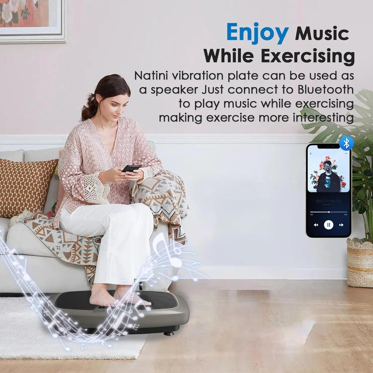 Vibration Plate Exercise Machine - Whole Body Workout Vibration Platform Lymphatic Drainage Machine for Weight Loss Home Fitness