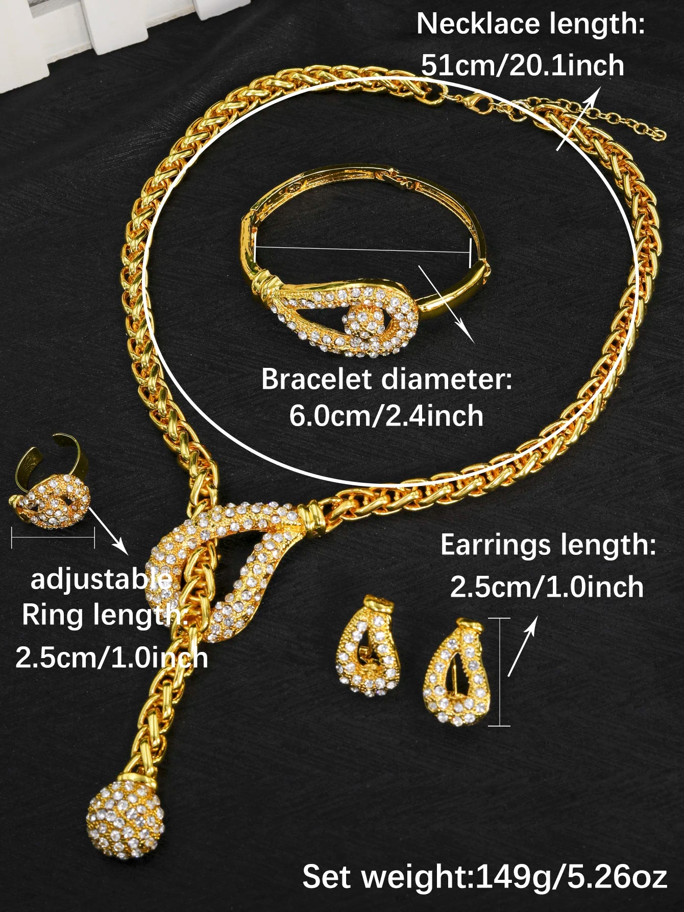 Dubai 24K Gold Plated Gold Women Jewelry Sets Classic Design Necklace Earrings Charm Bracelet Ring Banquet Party Jewelry