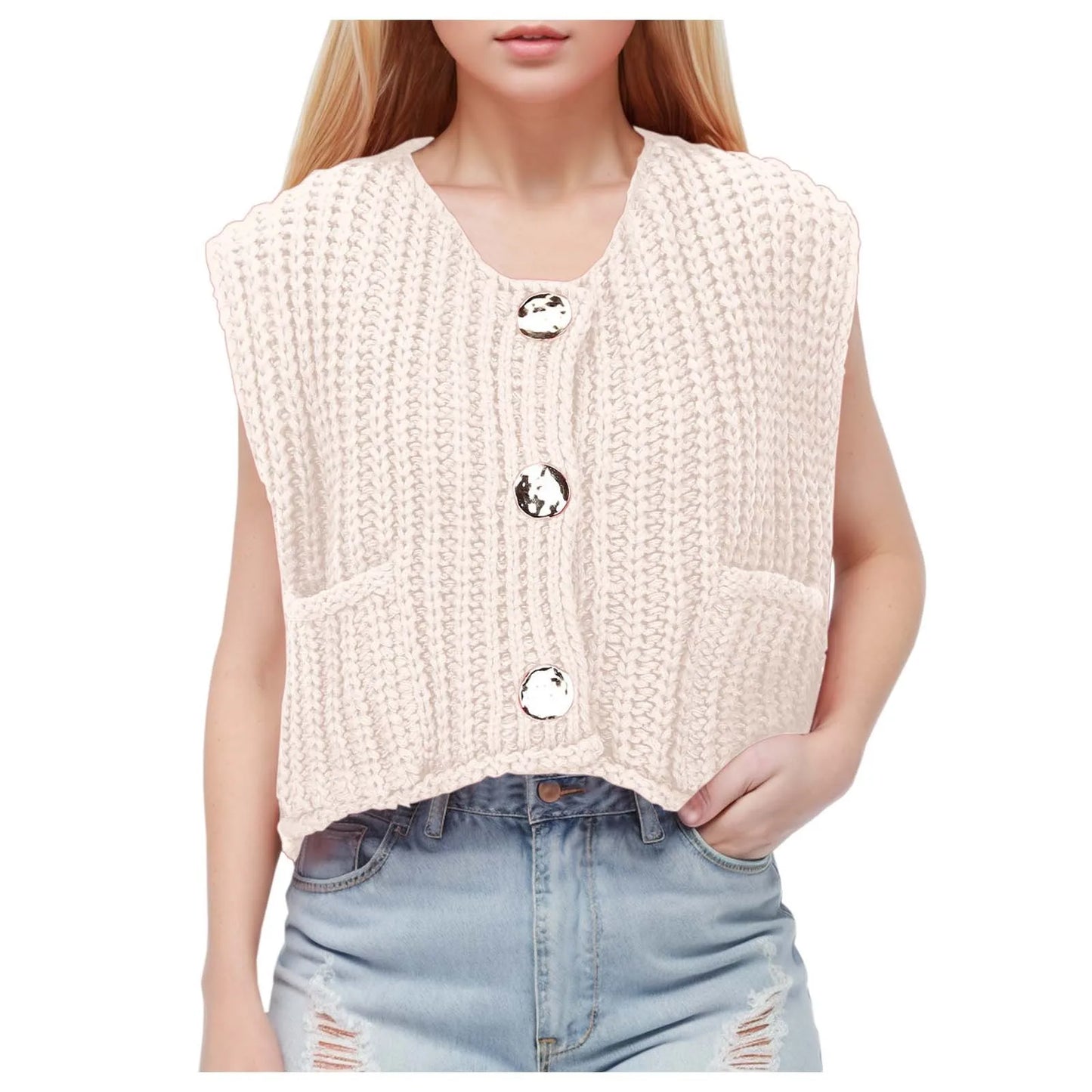 Women's Sleeveless Solid Color Pocket Button Knit Rainbow Sweatshirt for Men Quarter Zip Sweatshirts for Men Big And Tall