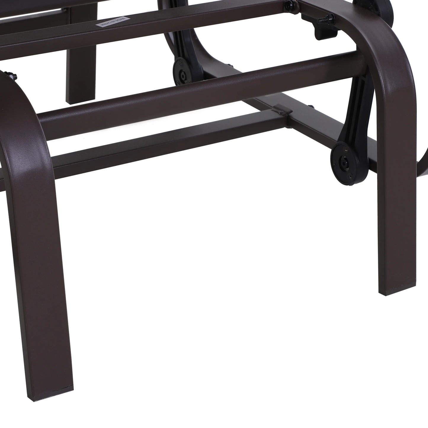 Outsunny Outdoor Gliding Rocking Chair w/ Metal Frame for Patio, Garden, Brown