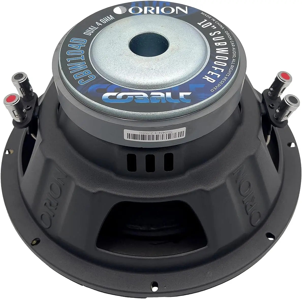 CBW104D 10' CoBalt Series Subwoofer, 1200W Max, 300W RMS, Dual 4 Ohm, 2' OFC Voice Coil, UV-Coated Cone