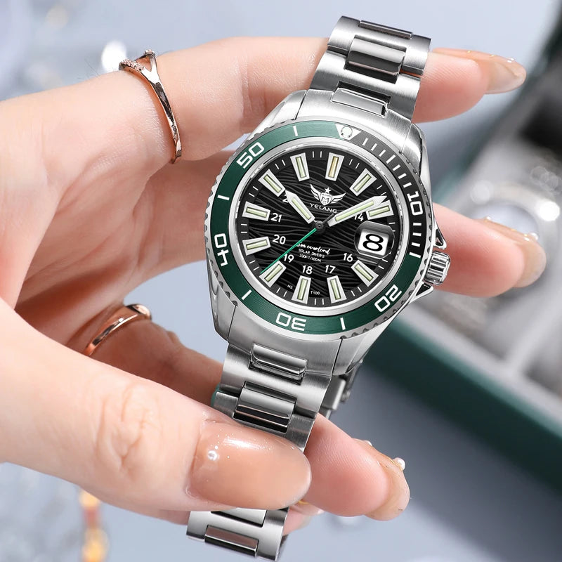 Yelang V1214 woman watch Japan VS43 Eco-Drive Solar watch 36mm Women Fashion Sapphire swiss luminous 100M Waterproof Watch