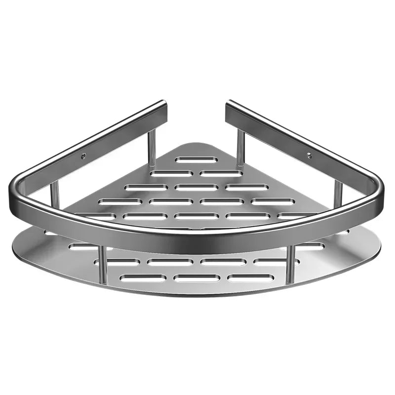 Bathroom Shelf Makeup Storage Organizer Aluminum Alloy Shampoo Rack Shower Shelf Bathroom Accessories No Drill Wall Shelf