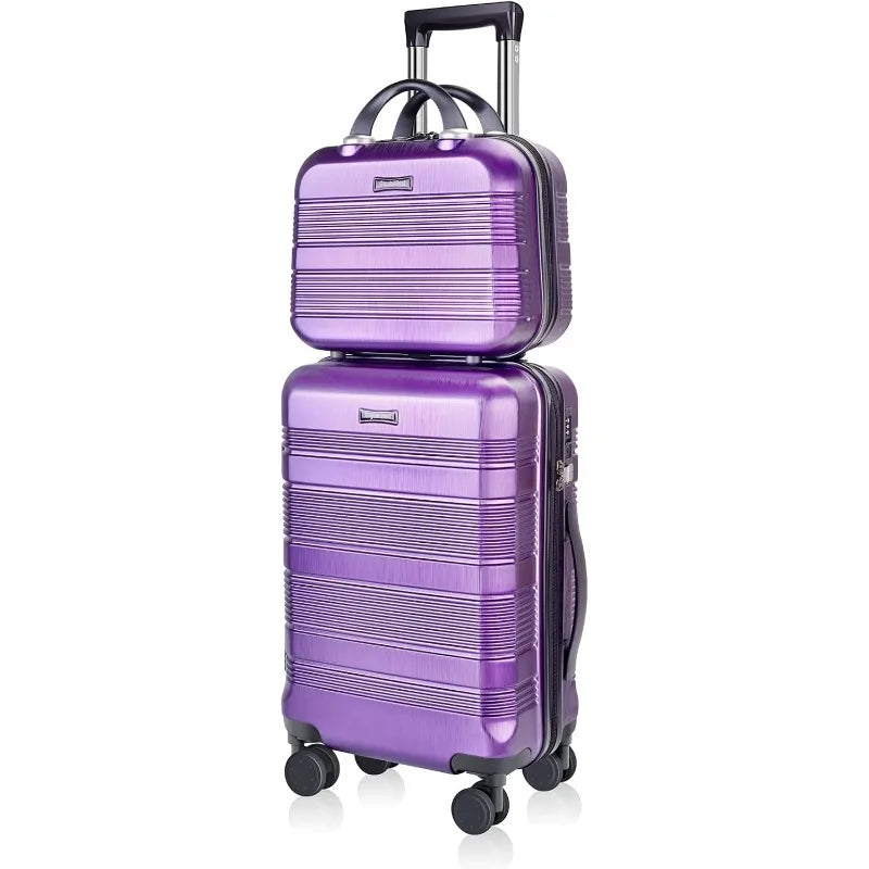 Carry On Luggage 22x14x9 Airline Approved, Hard Case Luggage Sets 2 Piece, PC+ABS Small Luggage Suitcase with TSA Lock & Spinner