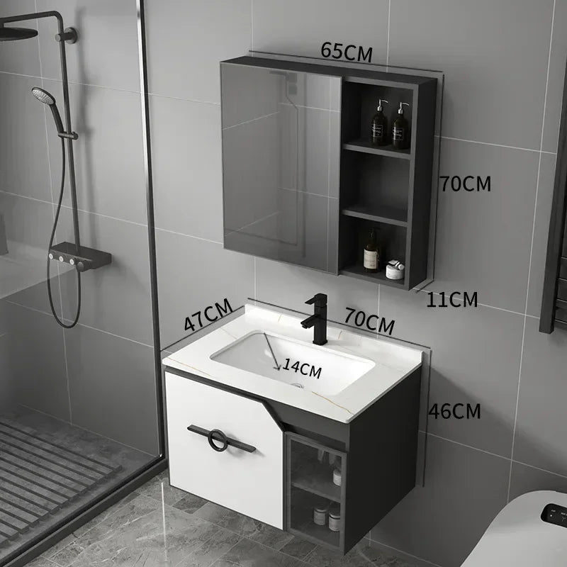 Bathroom Dressing Table and Sink Combination, Rock Plate Integrated Washbasin, Smart Mirror Cabinet, Toilet Furniture