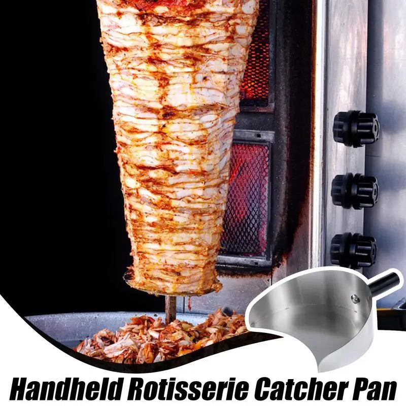 Handheld Meat Catcher Stainless Steel Meat Catcher Heat Resistant Barbecue Shovel for Kitchen Barbecues Outdoor Camping