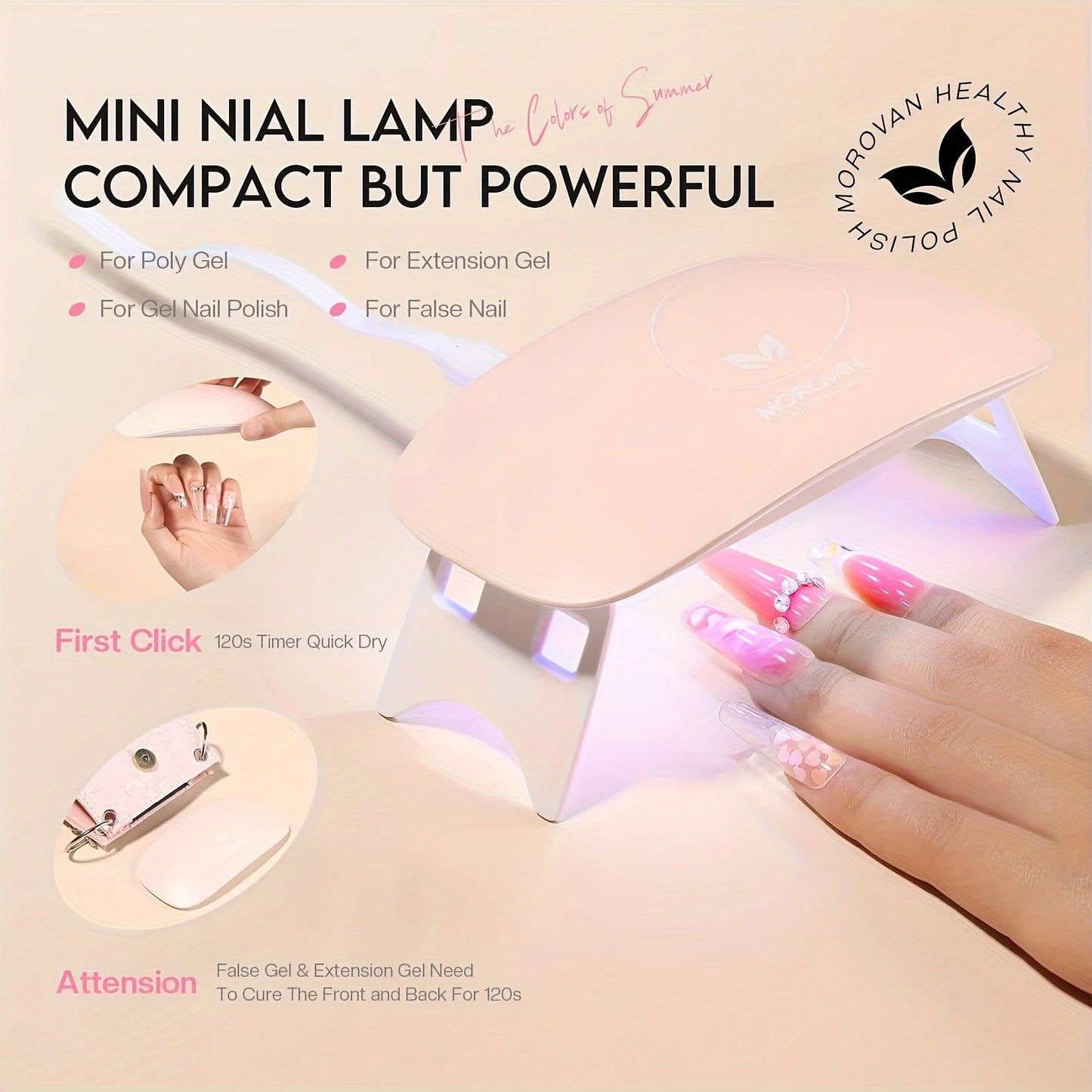 Poly nail kit -20 color glitter, with UV light and nail drill, suitable for beginners Poly nail extension kit nail kit