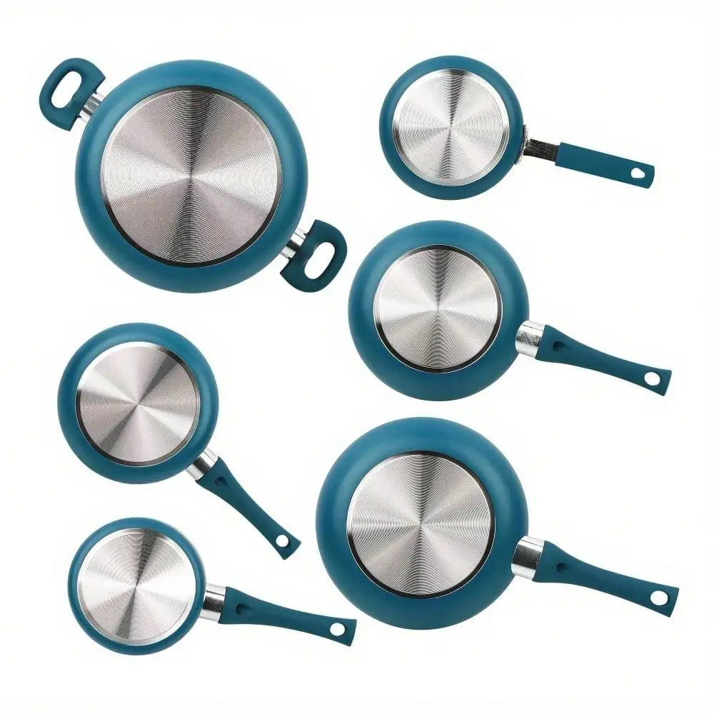 Ceramic aluminum 12-piece cookware set non-stick cookware to meet all kinds of cooking needs, suitable for warm family gifts