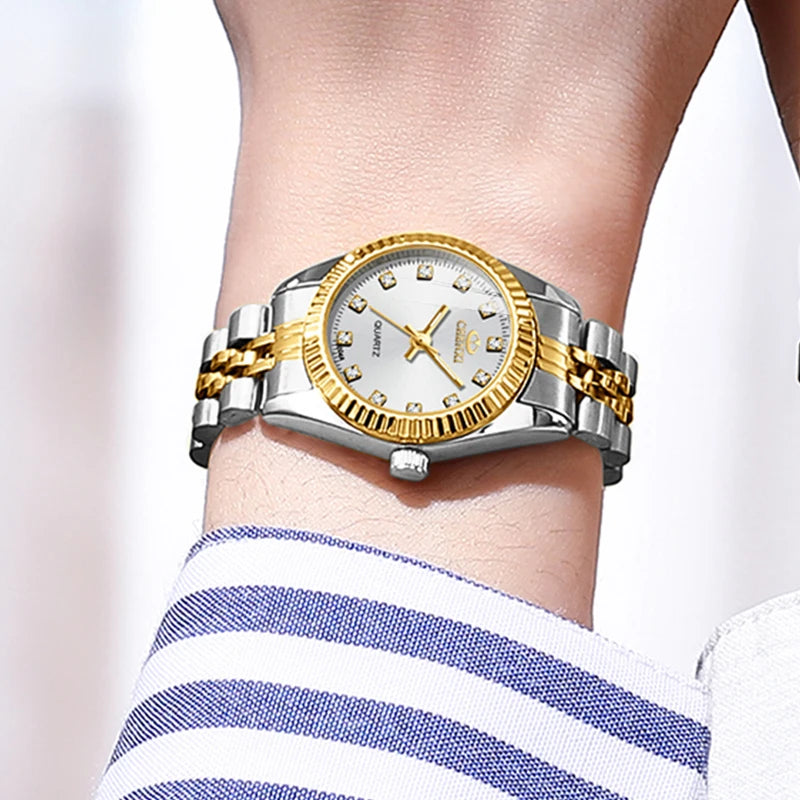 CHENXI Women Golden & Silver Classic Quartz Watch Female Elegant Clock Luxury Gift Watches Ladies Waterproof Wristwatch