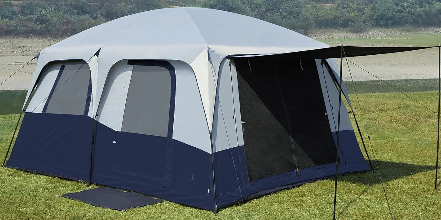Camping blackout tent, multicompartment tent for families, portable tent for outdoor use with umbrella and carry bag, waterproof