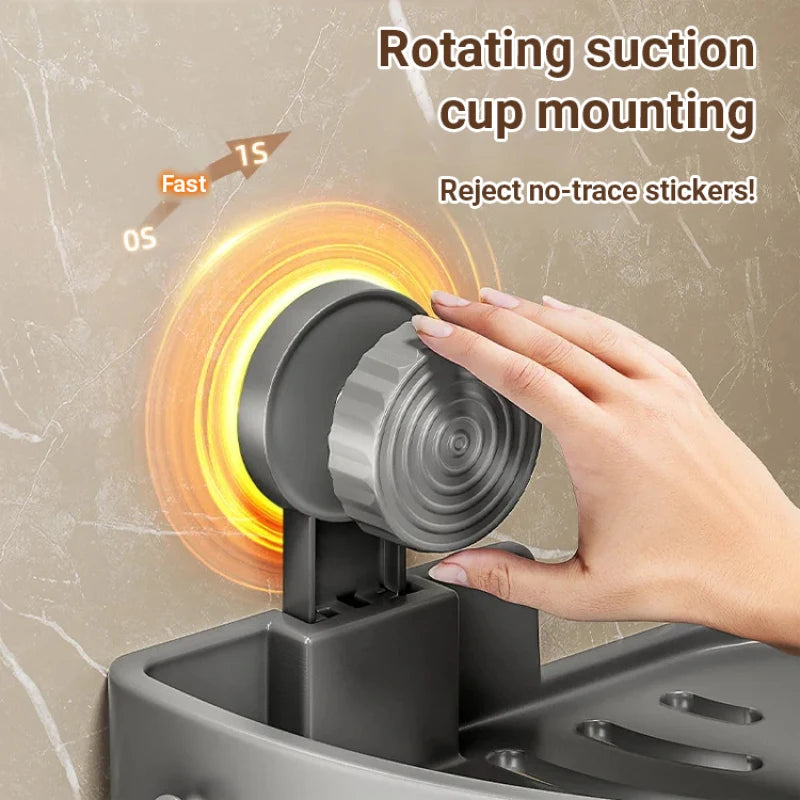 Bathroom ABS Storage rack With Suction Cup Corner Shelf No punching Shower Rack Wall Shampoo Holder Bathroom Organizer