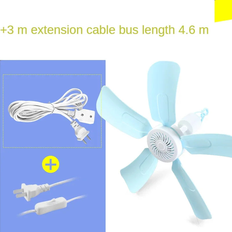 Ceiling Fan Quiet Electric with Remote Control Large Wind Switch Breeze Ideal for Dormitory Students Bed Mosquito Net Household