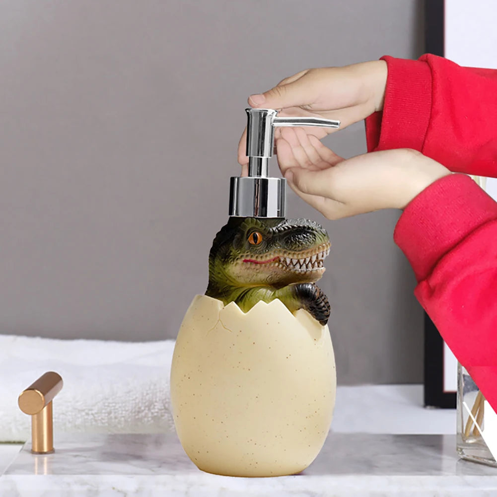 Cute Dinosaur Liquid Soap Dispensers Press Type Sub-Bottling Container Prevent Leakage Environmentally for Cosmetics Detergents