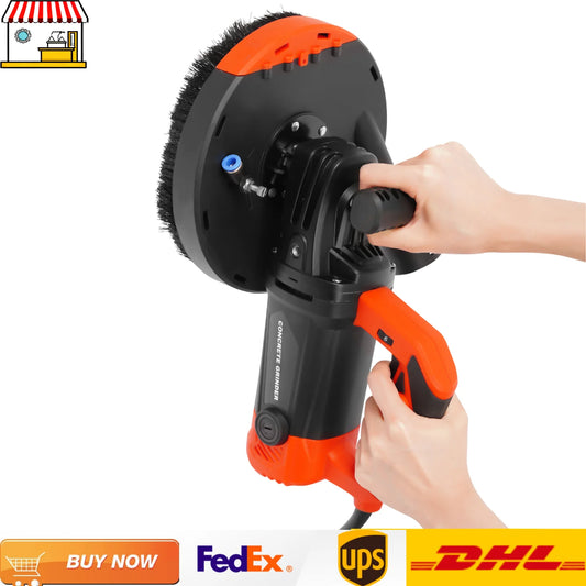 5000W 7-inches Concrete Surface Grinder| 6-Speeds Wall and Floor Grinder Kit w/ Dust Hood| Portable Angle Grinder Kit