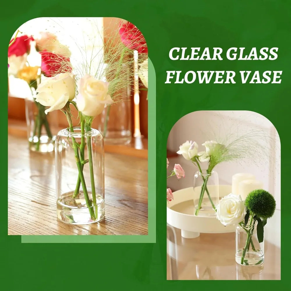 Glass Bud Vases Set of 24,Clear Flower Vase for Centerpieces, Small Vases for Flowers,Decor Centerpiece, Decorative Vase