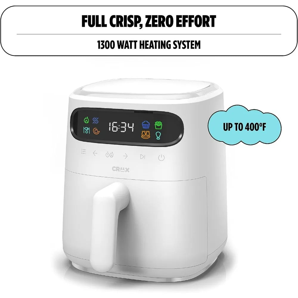 3.0 QT Digital Air Fryer, Touch Screen Temperature Control, Timer and Auto Shut-off, Fully Programmable, Silicone Cupcake Molds