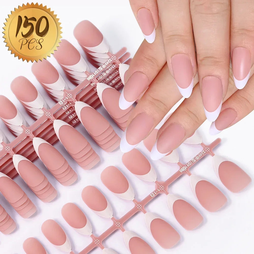 576pcs/Box Colorful Fake Nails Black Red Design Fake Nail Oval Short Square Press On False Nails Mixed Full Cover Nail Tips