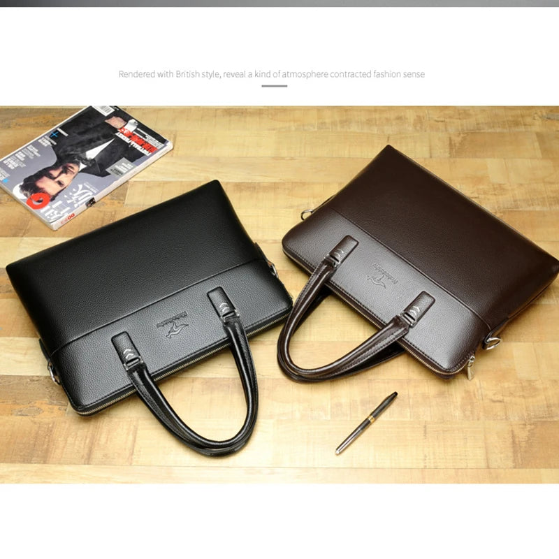 Men Leather Shoulder Bag Business For Man Famous Brand Crossbody Messenger Computer Bag Male Lawyer Luxury Handbags Bolso Hombre