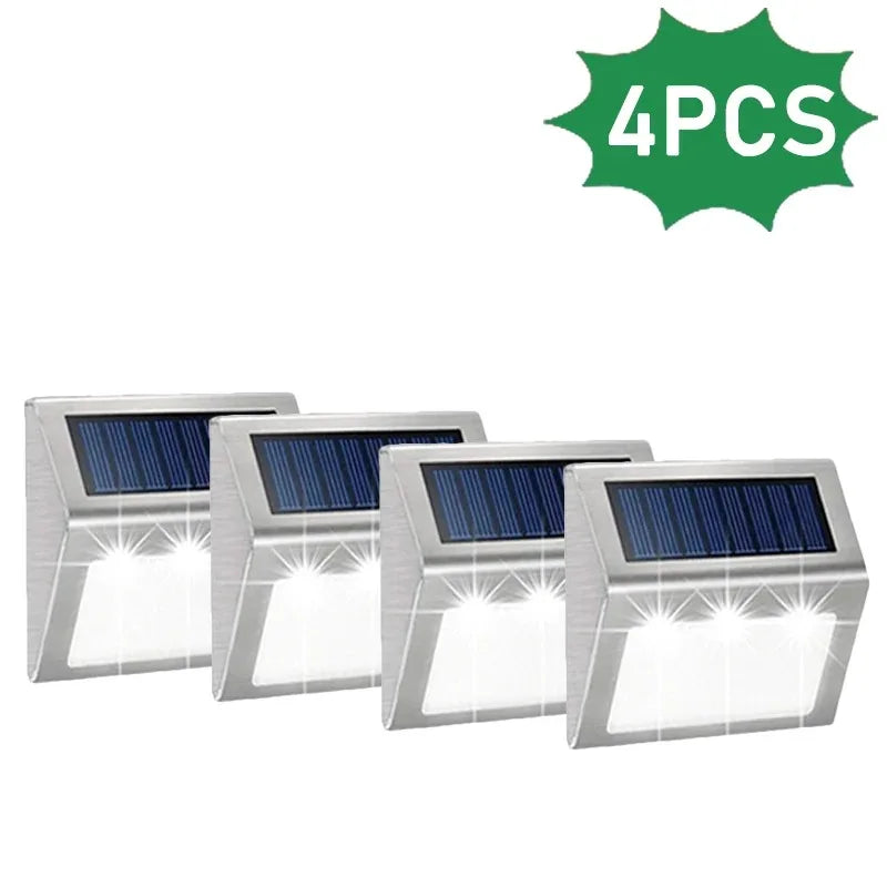 1~10pcs Solar Stair Lights Waterproof Yard Garden Light for Outside Patio Stainless Steel Solar Lamp Outdoor Fence Decor