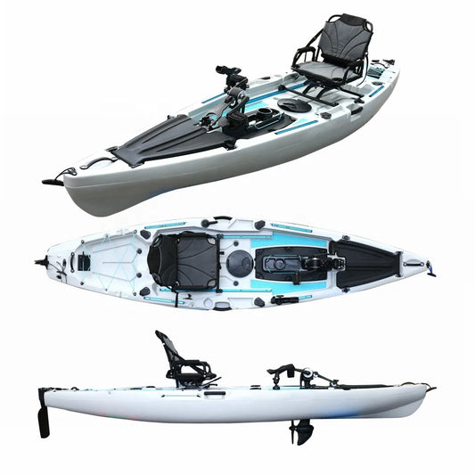 12ft Single Person LLDPE Fishing Kayak Hot Sale Ocean Touring Rowing Boat Vicking Hard Plastic Pedal Kayak 3 Year Warranty