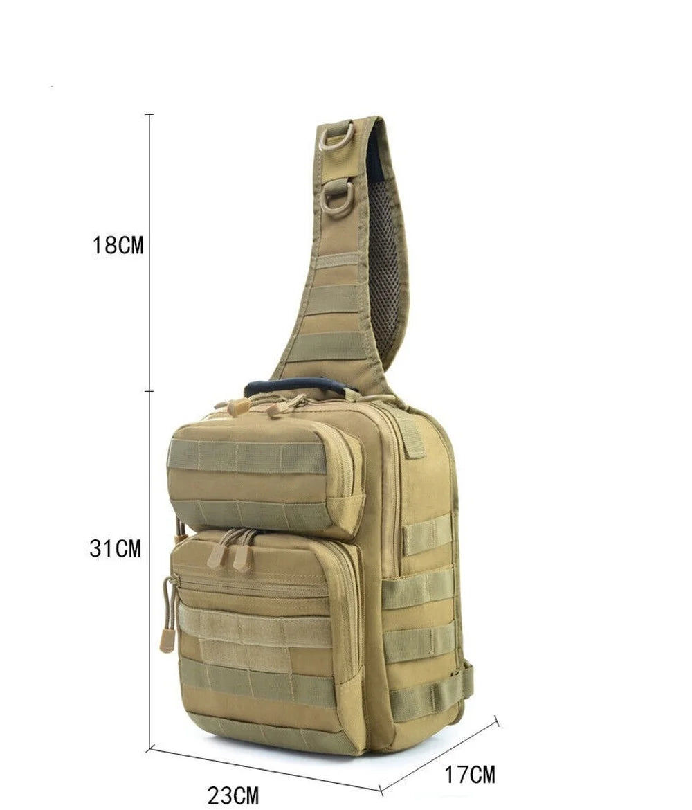 Tactical Shoulder Sling Bag Military Molle Men's Backpack EDC Molle Chest Pack Sling Bag for Fishing Hiking Camping