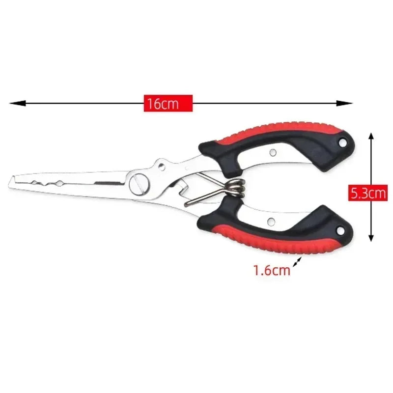 Stainless Steel Fishing Pliers Fishing Hook Remover Saltwater Resistant Braided Line Cutter Scissors Fishing Equipment