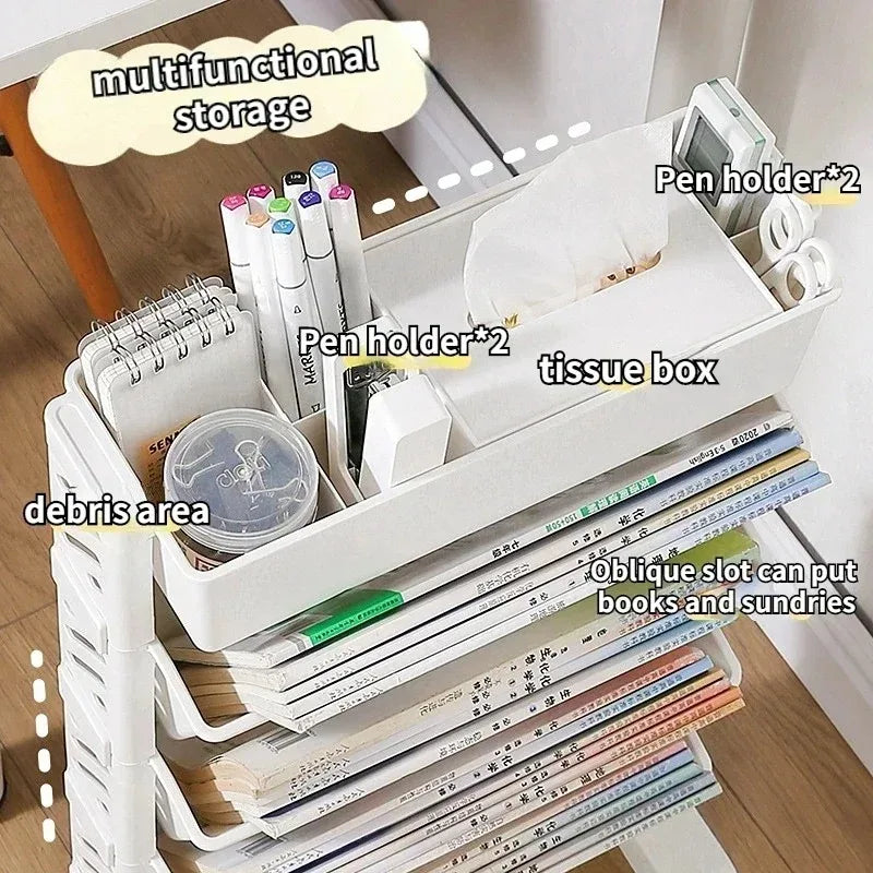 new model Storage Rack Bookshelf Table Simple Multi-Layer Bookshelf Convenient Children's Room Organizer Space-Saving Design