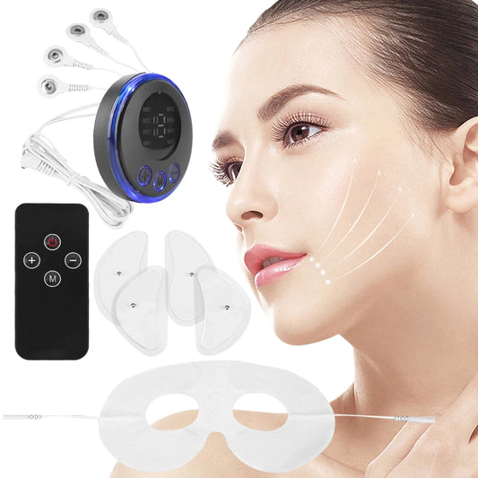 EMS Facial Massager Current Muscle Stimulator 8 Modes 19 Levels Facial Lifting Device Face Tightening Tool for Neck Face