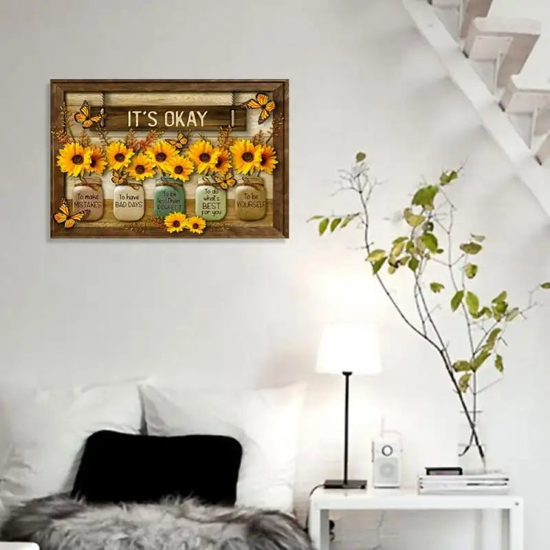 Inspirational Sunflower Canvas Print Wall Art for Home Decor 12x18Inch Pokemon poster Howls moving castle Art print Fallout  Sza
