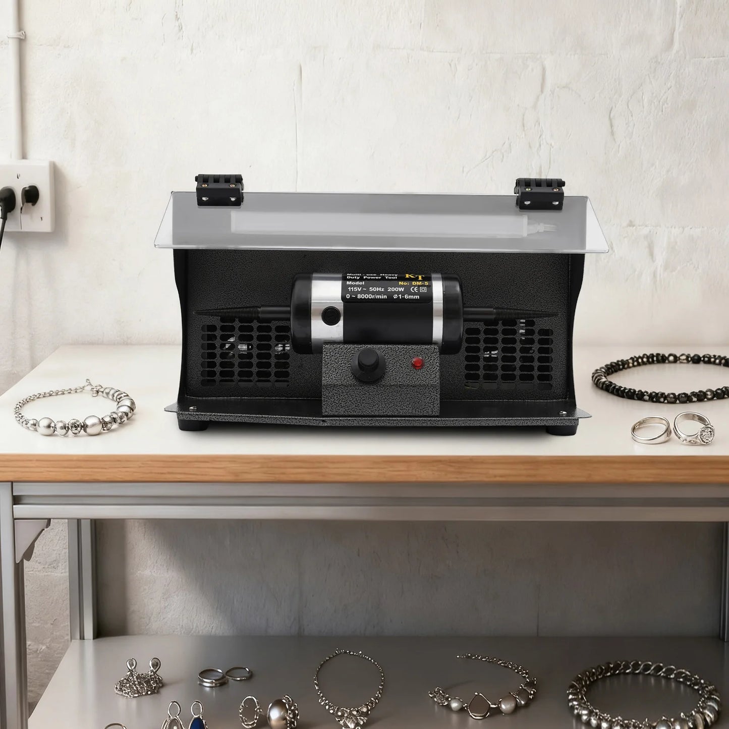 Polishing Machine with Dust Collector Variable Speed 0-8000r/min Pure Copper Motor for Steel Woodwork Hardware Polishing