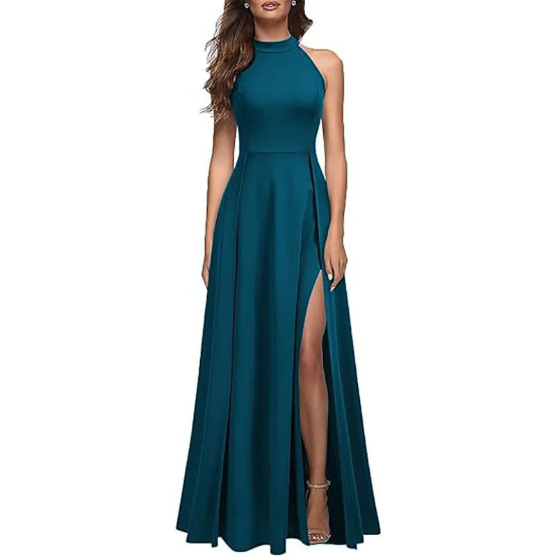2025 Fashionable Sexy Deep Prom Dresses Women's Long Dresses Sexy Criss-cross Satin Party Prom Dress Formal Dresses for Women