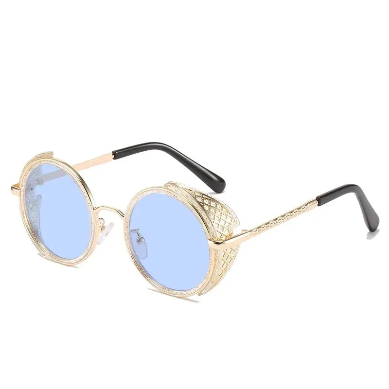 Round Frame Steampunk Sunglasses for Men Women Classic Vintage Trend Design Driving Travel Goths Punk Sun Glasses Eyewear 2025