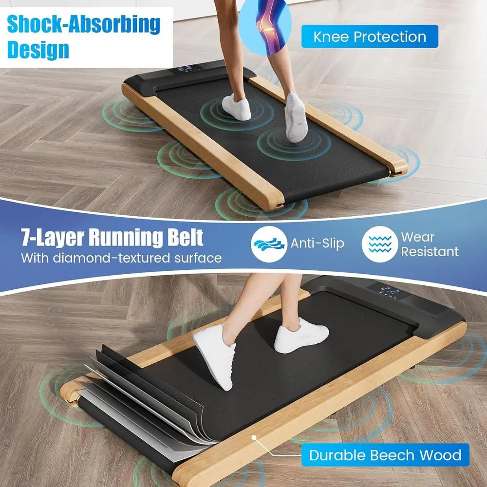 Compact Desk Treadmill - 2.25HP, Smart App, LED Display, 7-Layer Belt, 0.6-3.8 MPH for Home & Office