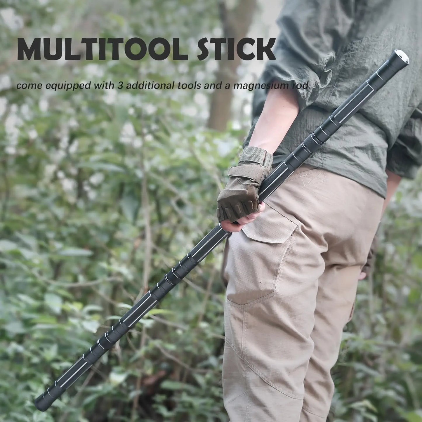 Multifunction Trekking Poles Mountaineering Collapsible Telescopic Sticks Lightweight Walking Hiking Stick Climbing Stick