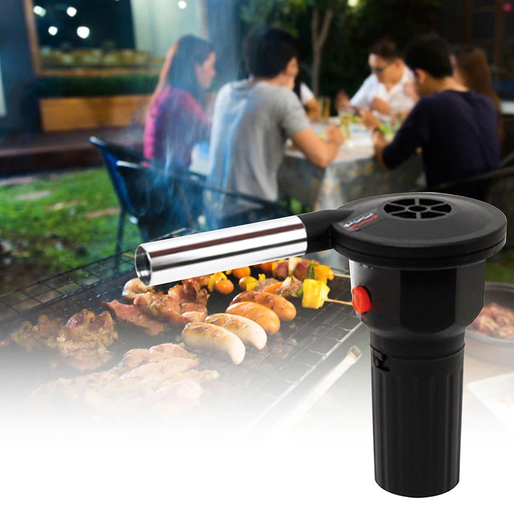 Outdoor Fan Air Blower Handheld Electric Blower Fan Grill Accessories Aluminum Alloy Kitchen Tool for Picnic Camping Cooking
