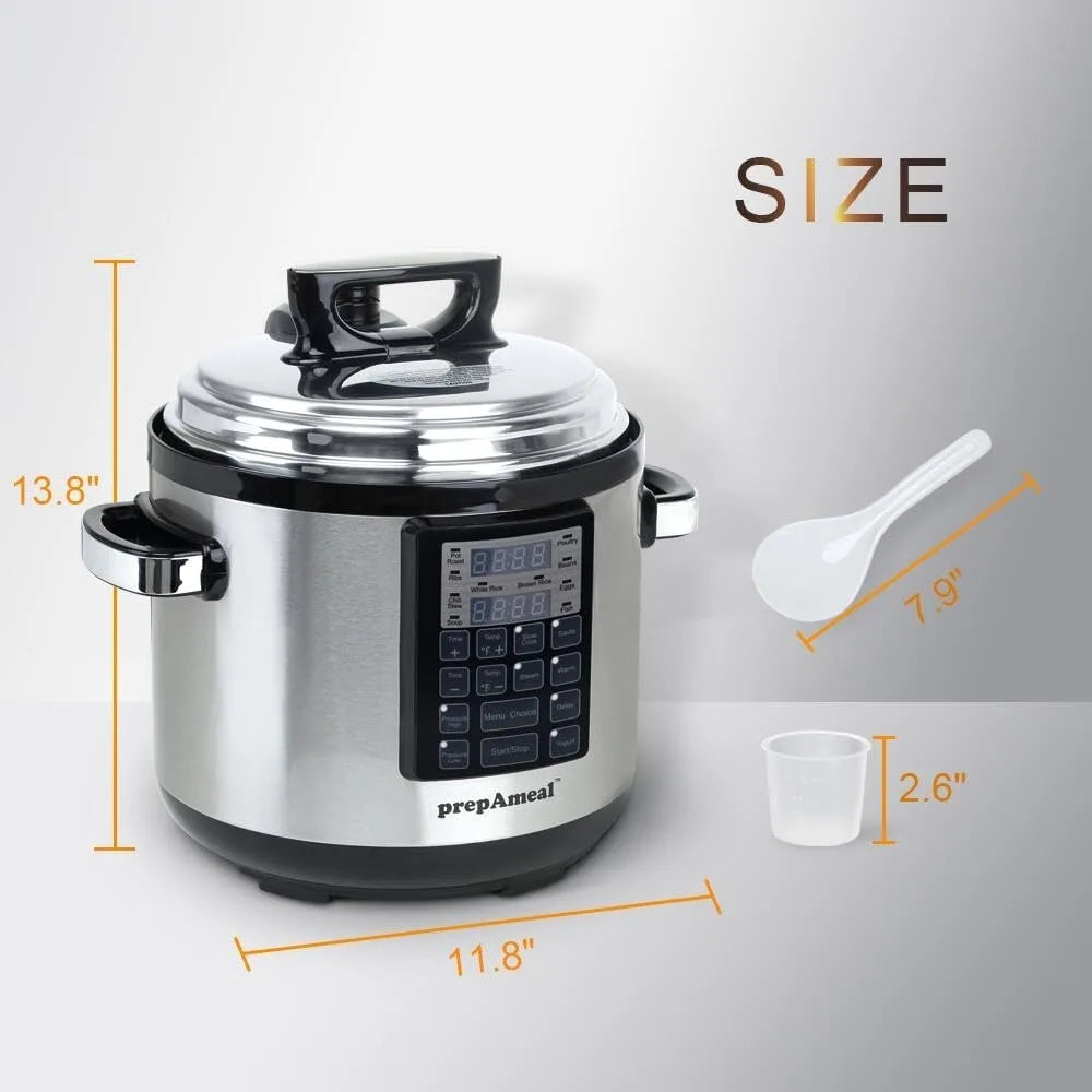 6QT 8-in-1 Electric Pressure Cooker Multi-Functional Programmable Non-Stick Pot, Slow Cooker, Rice, Warmer, 6 Quart