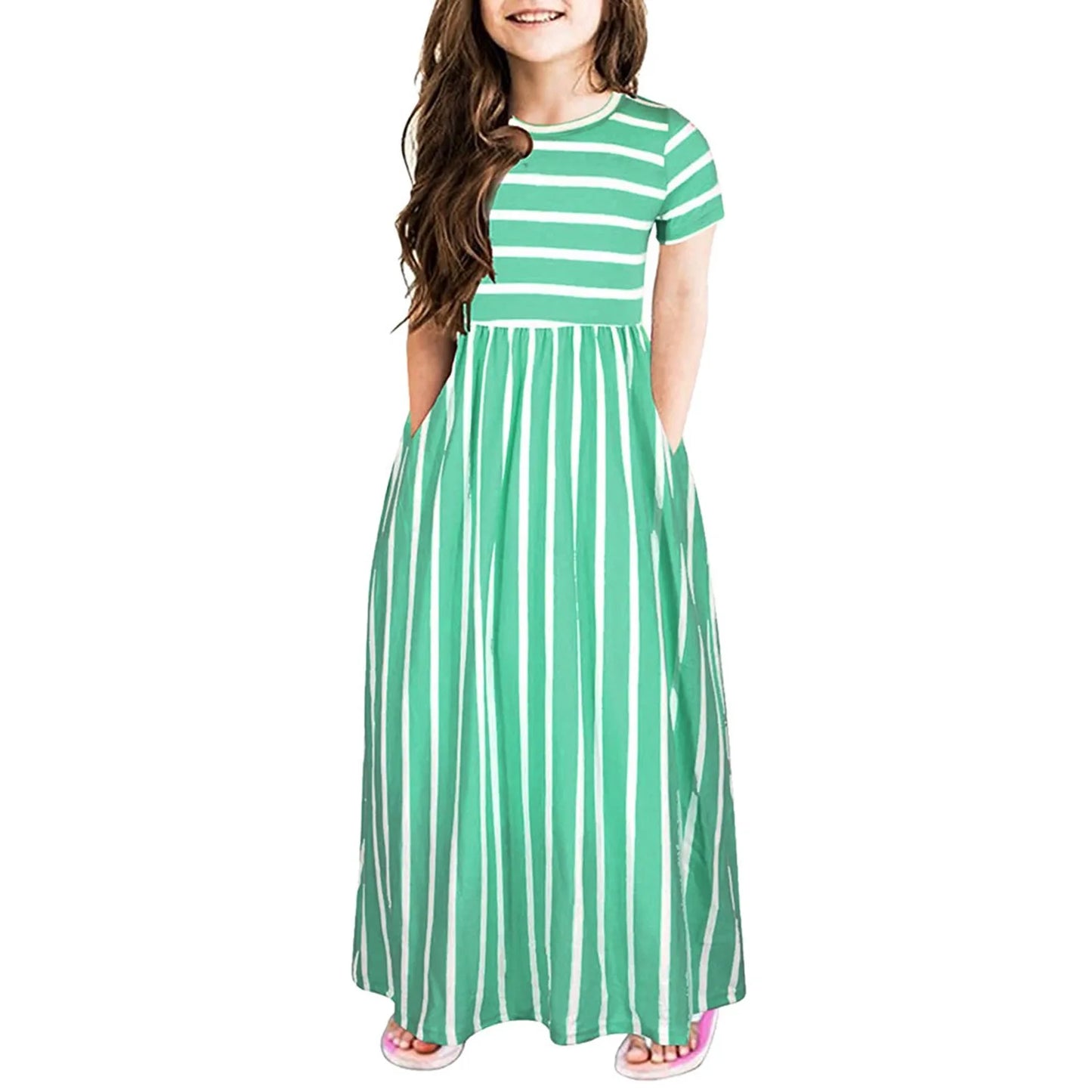 Print Dresses Sleeve Kids Baby Clothes Toddler Dress Striped Short Girls Girls Dress&Skirt Girls Winter Clothes Size 6 Years