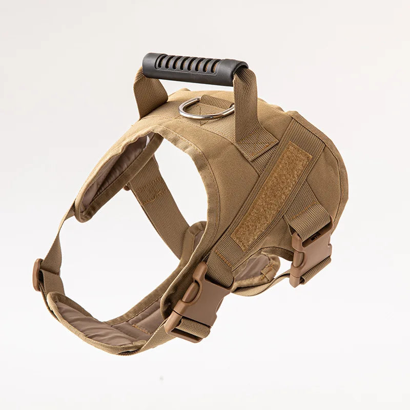 Big Dog Harness Vest Breathable Easy Handle Tactics Dog Collar Medium Strong Nylon Elastic Pet Dog Leash