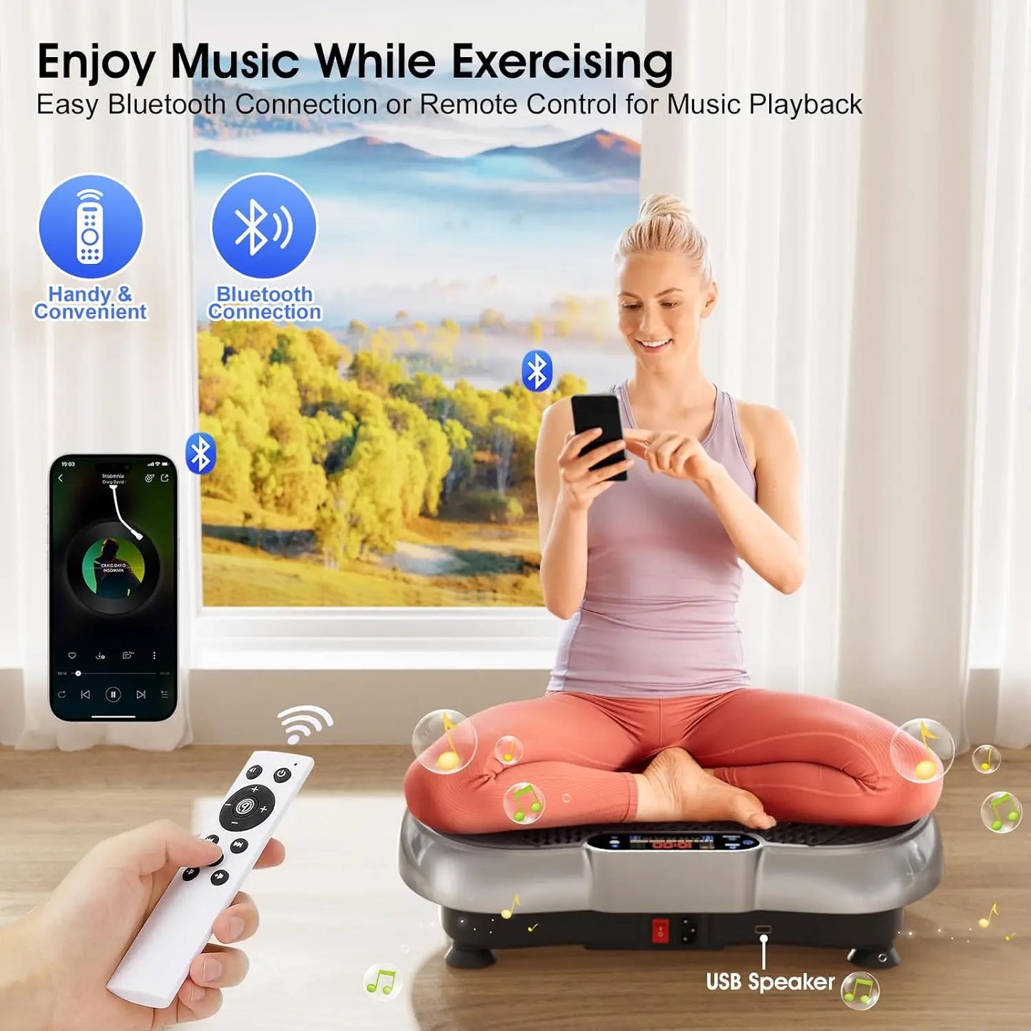 Vibration Plate Exercise Machine, 180 Speed Levels Vibration Plate for Lymphatic Drainage, Whole Body Workout Vibrating Fitness