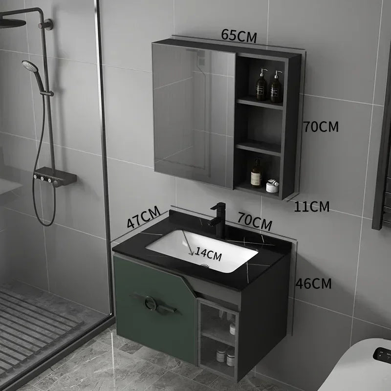 Bathroom Dressing Table and Sink Combination, Rock Plate Integrated Washbasin, Smart Mirror Cabinet, Toilet Furniture