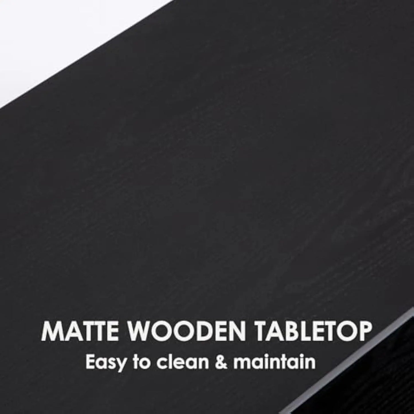 Modern Coffee Table with Storage, Black Coffee Table for Living Room, Rubber Wooden Rectangle Minimalist Tea Table for Small Sp