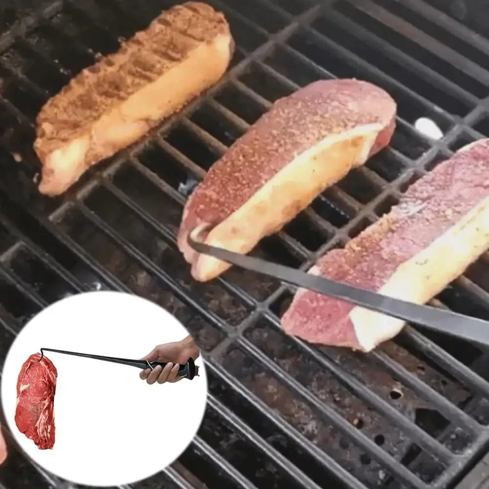 New Stainless Steel BBQ Food Flipper Cooking Grilling Outdoor Camping Cooking Meat Hook Flipper Grill Accessories BBQ Grill