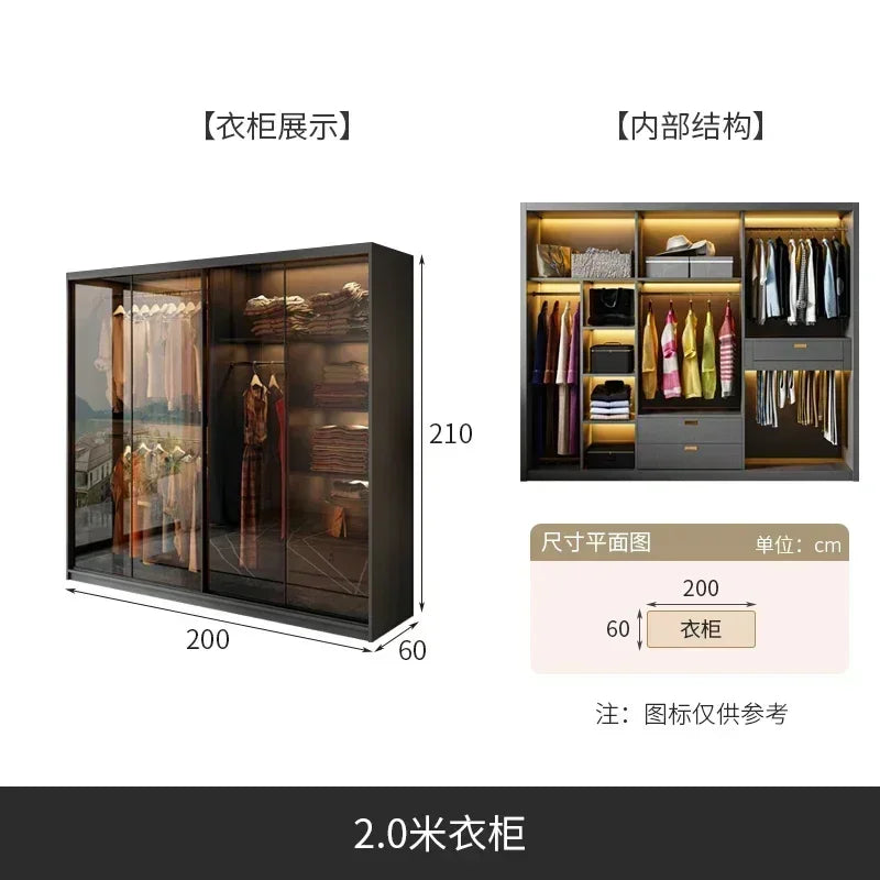 Mirror Cabinets Wardrobe Storage Cupboard Display Desk Clothes Closet Filing Shelves Simple Makeup Cube Ropero Salon Furniture